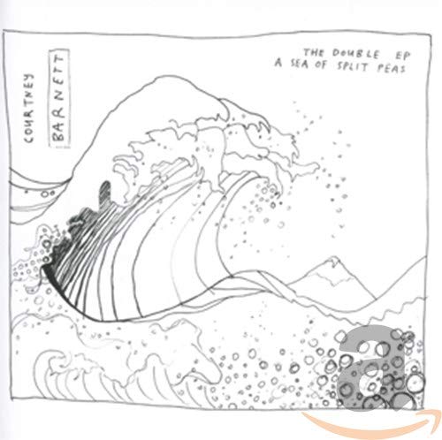 Black and white sketch of ocean waves with album title and artist name.