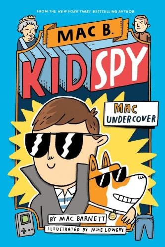 Book cover featuring a boy and a dog wearing sunglasses against a yellow burst.