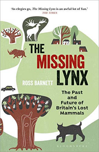 Book cover: “The Missing Lynx” with illustrations of animals and landscapes.