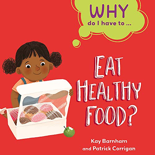 Book cover with girl, sweets in a box, and apple.