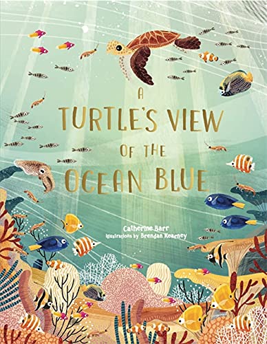 Book cover: a sea turtle swims amongst colorful fish and coral.