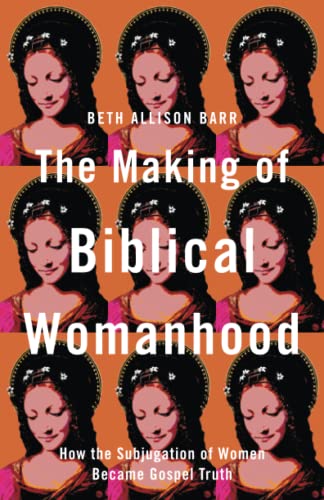 Book cover featuring a repeating pattern of a woman's portrait on an orange background.