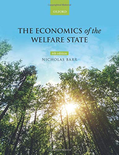 Book cover for The Economics of the Welfare State by Nicholas Barr featuring forest trees.