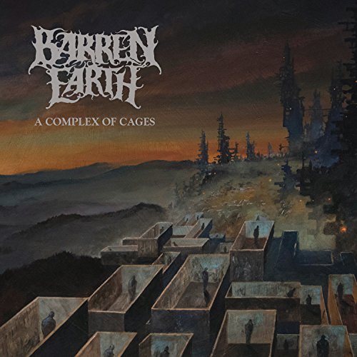 Album cover: desolate landscape with figures in rectangular enclosures.