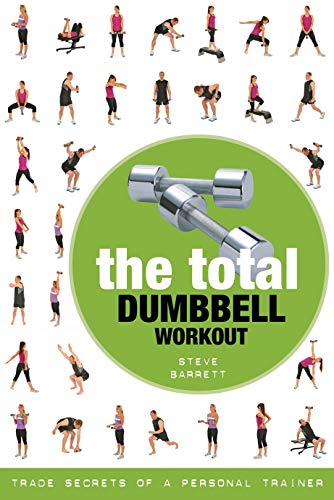 Book cover with dumbbell image and people exercising in various poses.
