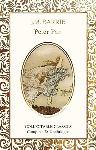 Cover of "Peter Pan" book with illustration of Tinkerbell and Peter.