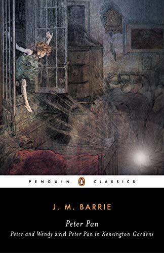 Penguin Classics edition of J.M. Barrie’s Peter Pan book cover illustration.