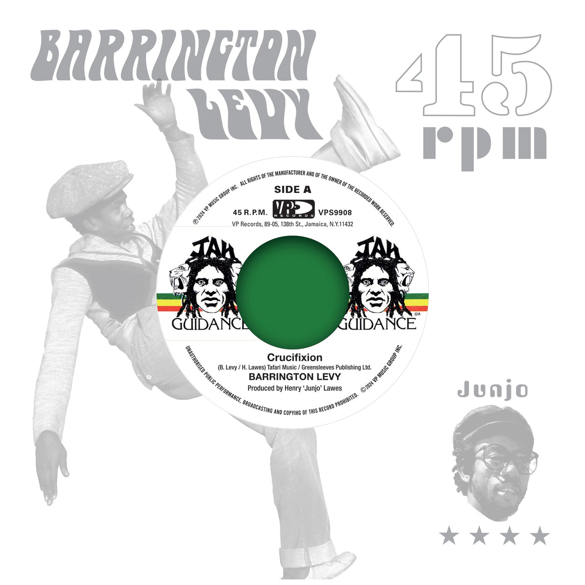 Vinyl record cover for Barrington Levy’s “Crucifixion” featuring portrait imagery.