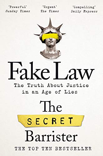 Book cover showing a statue of Lady Justice wearing a yellow blindfold.