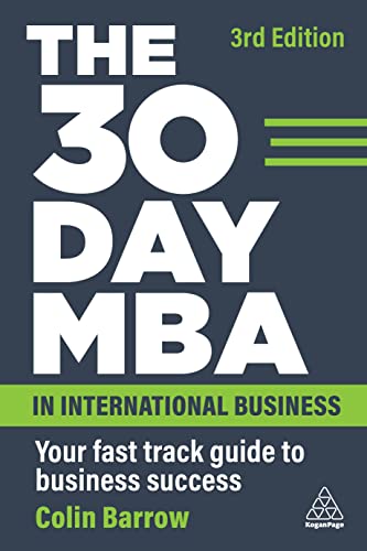Book cover: "The 30 Day MBA in International Business" by Colin Barrow.