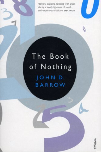 Book cover: "The Book of Nothing" by John D. Barrow, with abstract design.