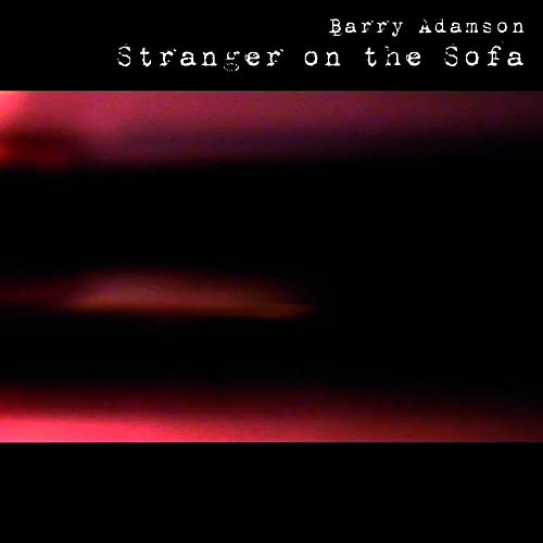 Album cover with white text on black background over a blurred red light streak.