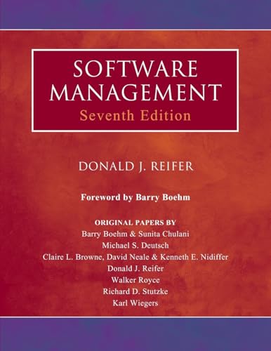 Red book cover titled "Software Management, Seventh Edition" by Donald J. Reifer.
