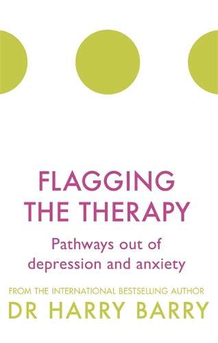 Book cover with green circles and bold pink text: "Flagging the Therapy".
