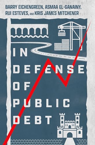 Book cover: "In Defense of Public Debt" with industrial imagery.