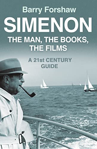 Book cover featuring Georges Simenon in profile with a pipe and seaside background.