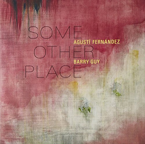 "Album cover with abstract red and white background, featuring 'Some Other Place' title."