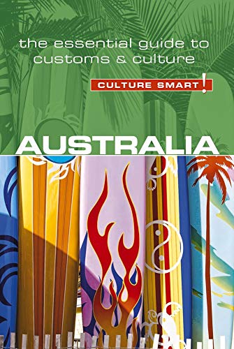 Book cover titled Australia featuring colorful surfboards against a background of palm leaves.