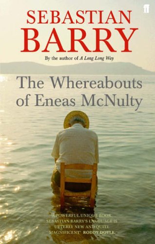 Book cover: a man sits in the sea facing away, titled "The Whereabouts of Eneas McNulty".