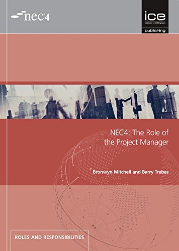 Book cover for “NEC4: The Role of the Project Manager” with city skyline.