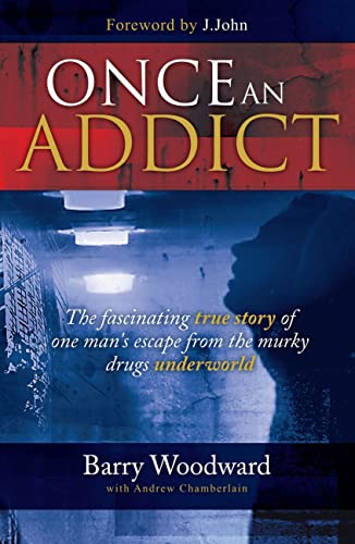 Book cover: “Once an Addict” with a shadowed figure in a tunnel.