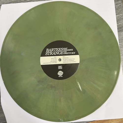 Green vinyl record with black and white label, “Bartees Strange - Say Goodbye To Pretty Boy.”