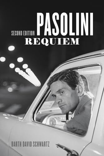 Book cover: black and white portrait of Pier Paolo Pasolini in a car.