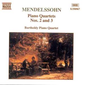 CD cover for Mendelssohn piano quartets featuring a painted landscape.
