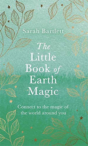 Book cover with gold leaf illustrations and teal background.