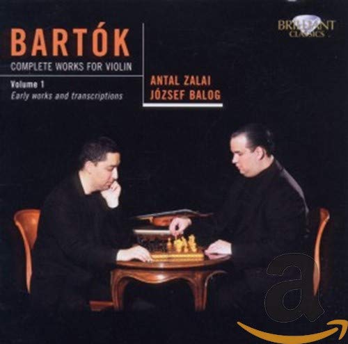 CD cover featuring composers Bartók and violinists Zalai and Balog in black and white.