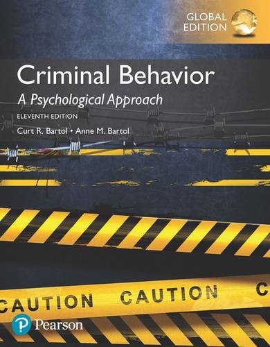 Textbook cover: "Criminal Behavior," with caution tape and barbed wire imagery.