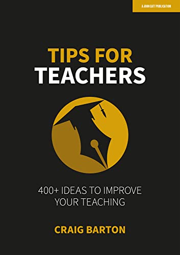 Book cover: "Tips for Teachers" with a golden mortarboard graphic.