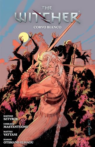 Comic book cover featuring a muscular man with swords and shadowy figures.