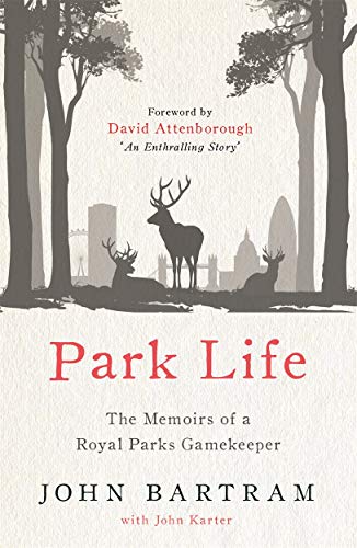 Book cover showing deer silhouettes against a London skyline with trees and title text.