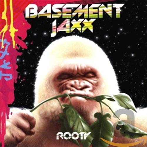 Basement Jaxx “ROOTY” CD cover featuring a gorilla eating leaves.