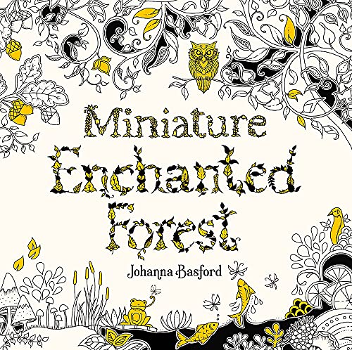 Intricate black and yellow illustration of a forest with animals.