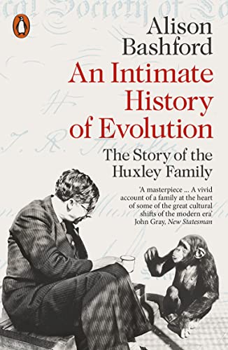 Book cover: man with chimpanzee, title “An Intimate History of Evolution.”