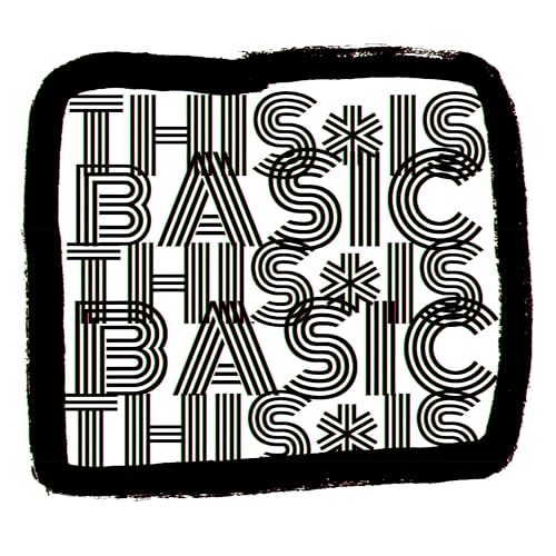 Black and white CD cover with repeating “THIS IS BASIC” text pattern.