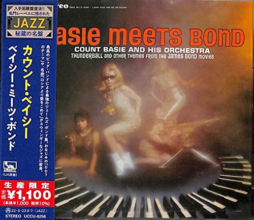CD cover for "Basie Meets Bond" featuring Count Basie and James Bond imagery.