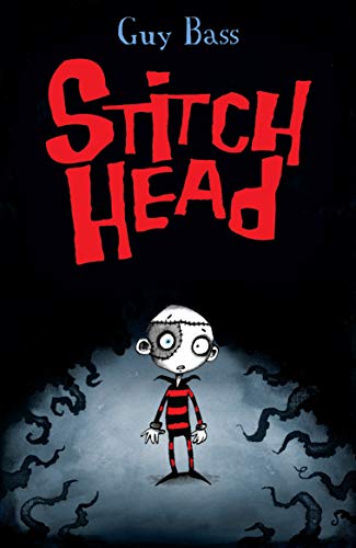 Book cover for "Stitch Head" featuring a stitched-together boy illustration.