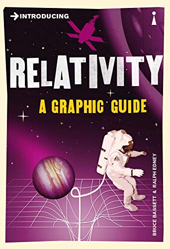 Book cover: "Relativity" with astronaut, planets, and space imagery.