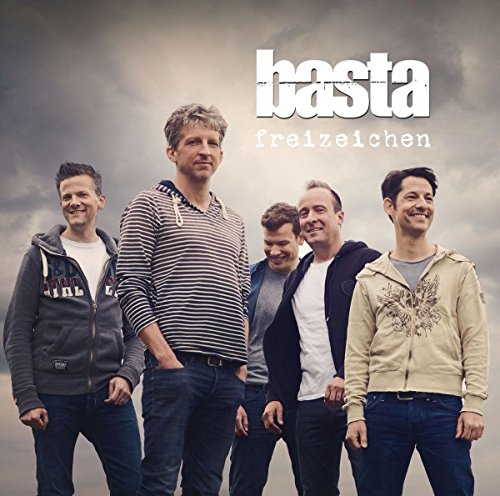 Five men stand against a cloudy sky on the Basta Freizeichen album cover.