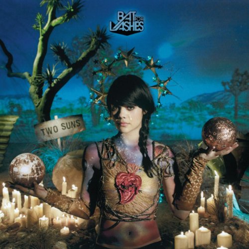 Album cover for Bat For Lashes’ “Two Suns” featuring a woman in a desert scene.
