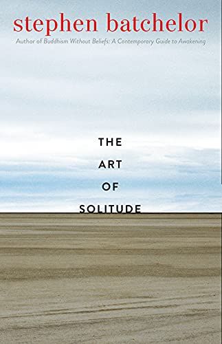 Book cover with blue sky above a sandy beach, title “The Art of Solitude.”
