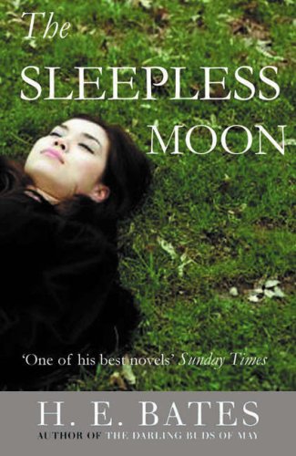 Book cover: woman lying in grass, title “The Sleepless Moon.”
