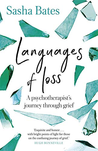 Book cover with teal shattered glass and handwritten title text.