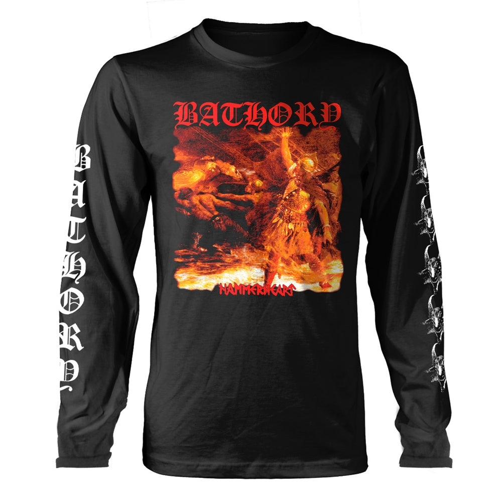Black long-sleeve t-shirt with Bathory album artwork and logo.