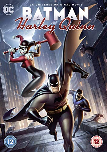 Batman and Harley Quinn DVD cover featuring the two characters and a villain.