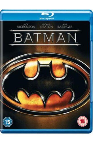 Batman" Blu-ray case featuring the Batman logo and cast names.