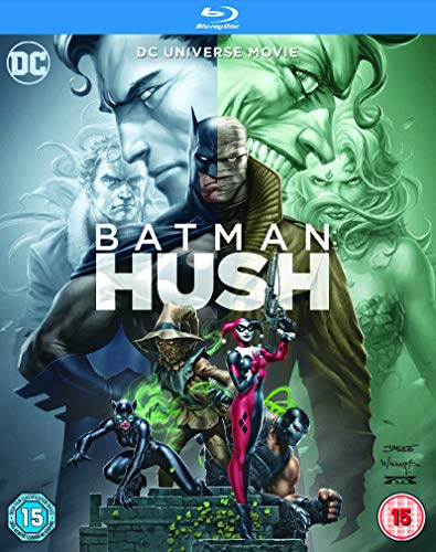 Batman: Hush Blu-ray cover featuring Batman, Hush, and various DC villains in a collage.